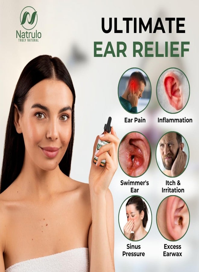 ناترولو زيت أذن عضوي لعلاج التهابات الأذن - قطرات أذن طبيعية لتخفيف آلام الأذن، والتهاب الأذن الخارجية، وإزالة الشمع - علاج لآلام الأذن للأطفال والكبار والرضع والكلاب - قطرات أذن تحتوي على المُلّين والثوم والآذريون، صنع في الولايات المتحدة الأمريكية - Image 2